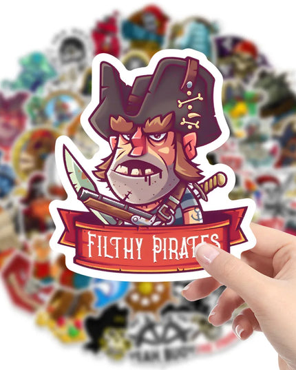 Piraten Graffiti Sticker Detailansicht bunte Motive