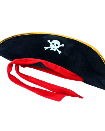 Piratenhut Skull Seitenansicht goldene Borduere