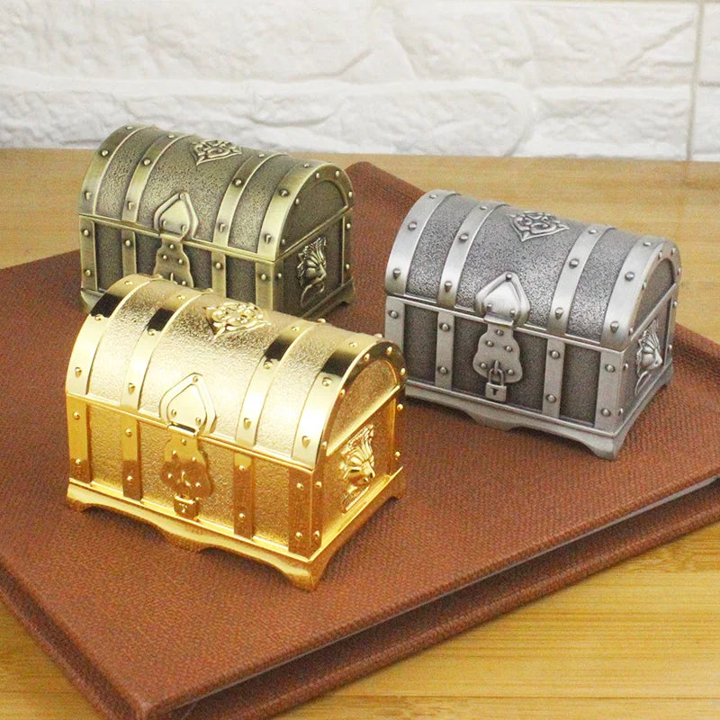 Mini-Piratentruhe aus Gold-Metall