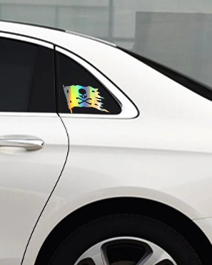 Piraten Flagge Vinyl Decal auf Autofenster Anwendung