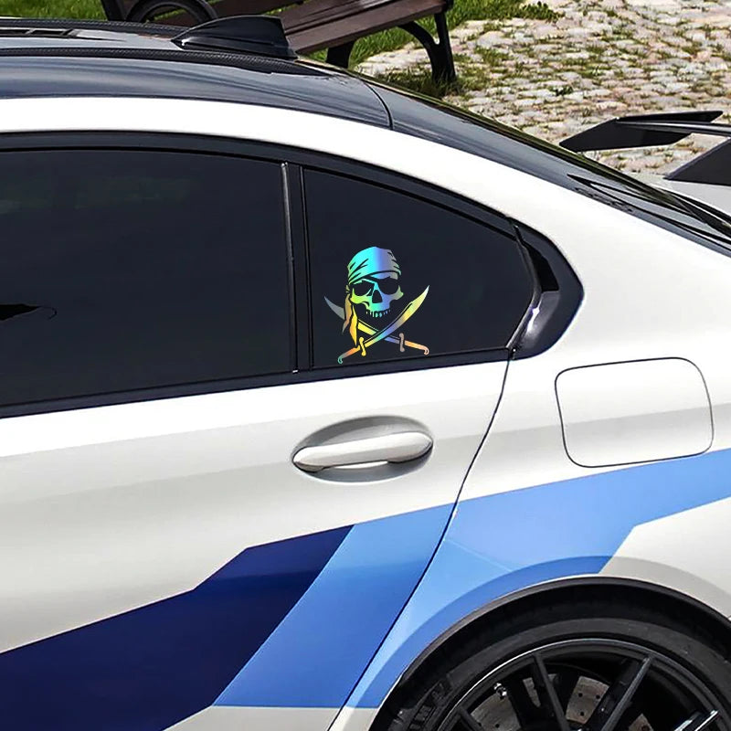 Pirat Totenkopf Aufkleber weiss Verpackung Lieferumfang