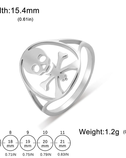 Kleiner Totenkopf-Ring mit Kreuzknochen