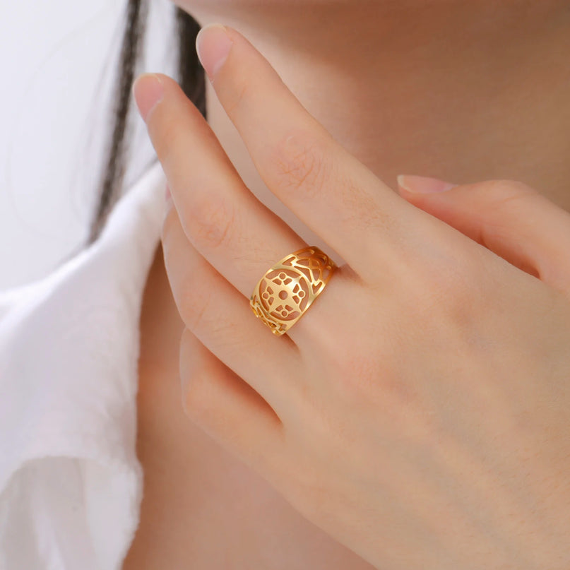 Goldener Piraten-Kompass Ring