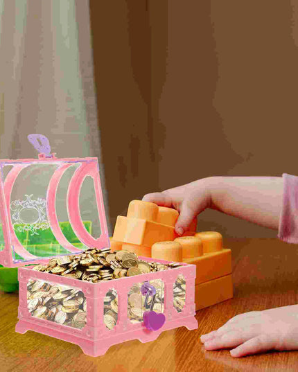 Rosa Schatzkiste Kinder transparente Waende Seitenansicht