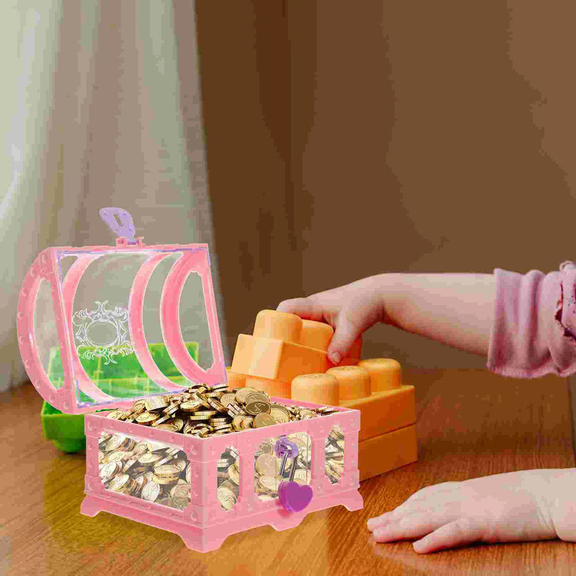 Rosa Schatzkiste Kinder transparente Waende Seitenansicht