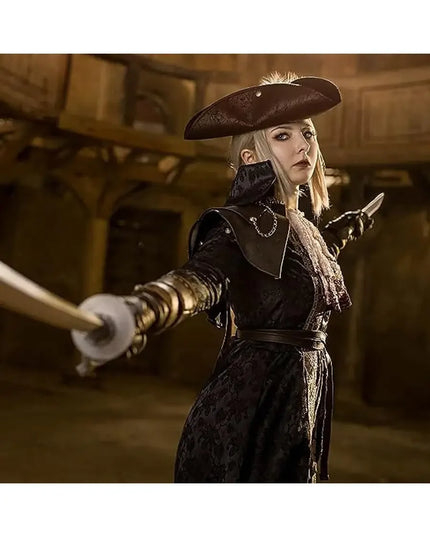 Piratenhut Dreispitz Leder getragen Modelfoto