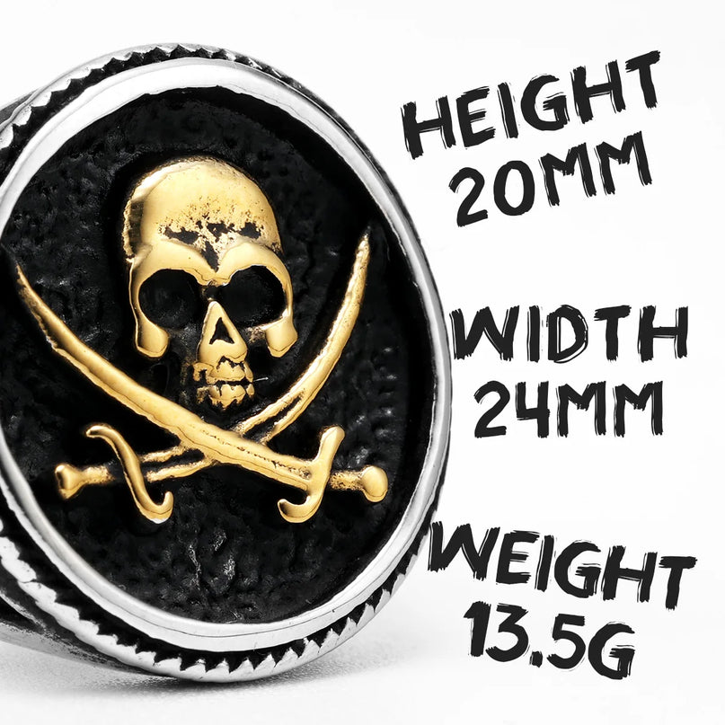 Silberner Totenkopf-Piratenring