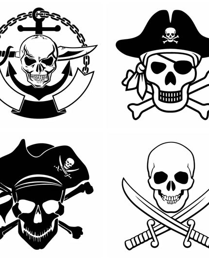 Piraten Totenkopf Anker Emblem Vinyl Decal Groessentabelle