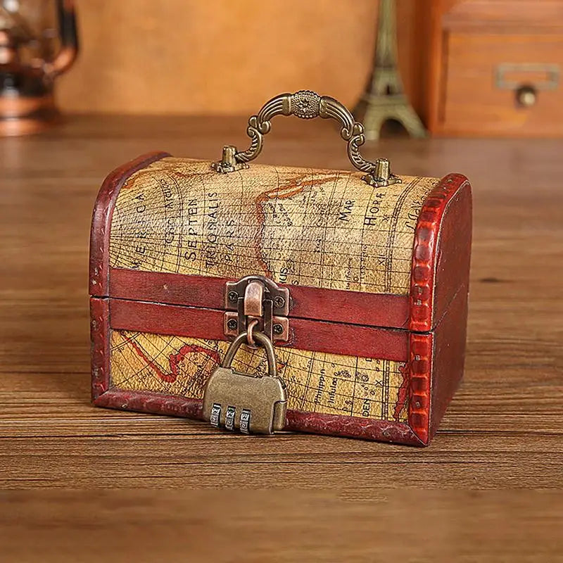 Piratentruhe Holz mit Zahlenschloss Bronze