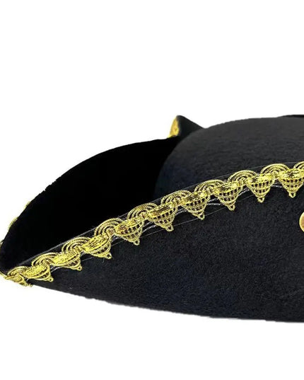 Piratenhut kaufen klassisch schwarz Rueckansicht