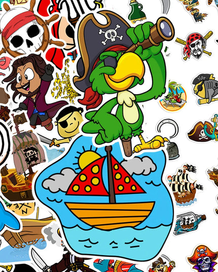 Piraten Aufkleber Color 50 Stueck buntes Cartoon Set
