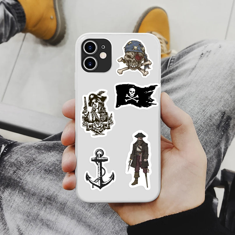 Gothic Piraten Sticker verschiedene Designs Nahansicht