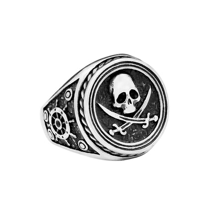 Jolly-Roger Siegelring mit Steuerrad
