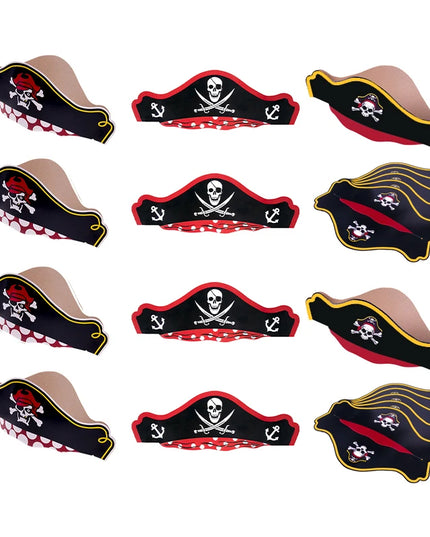 Papier Piratenhut Fasching einzeln Frontansicht Totenkopf