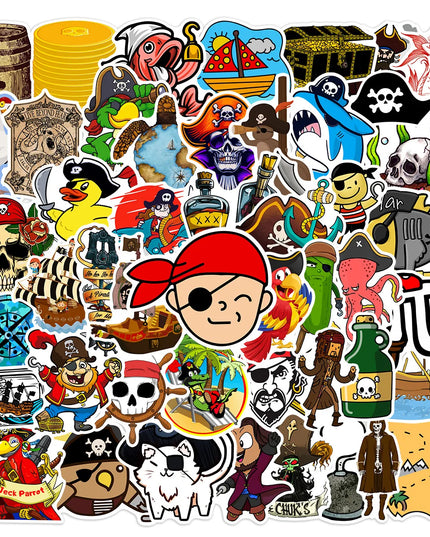 Piraten Sticker Graffiti Set 50 Stueck bunte Piratenmotive