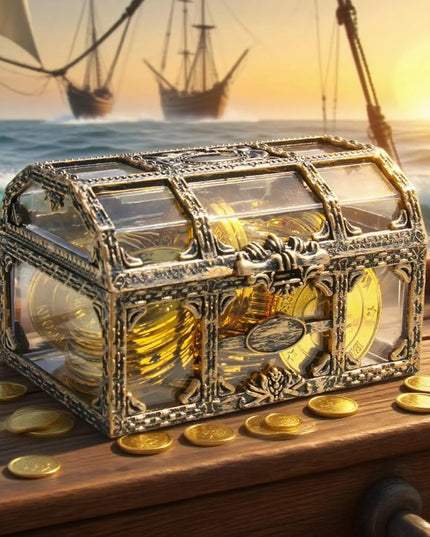 Mini Schatztruhe antik Bronze transparent Draufsicht