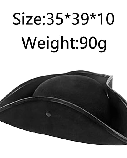 Piratenhut Kunstleder schwarz getragen Modelfoto