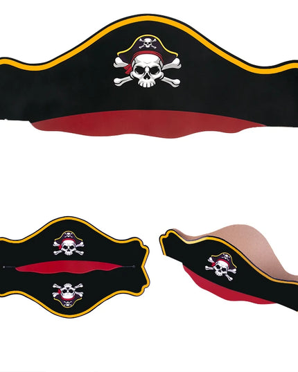 Piratenhut Pappe getragen von Kind auf Piratenparty