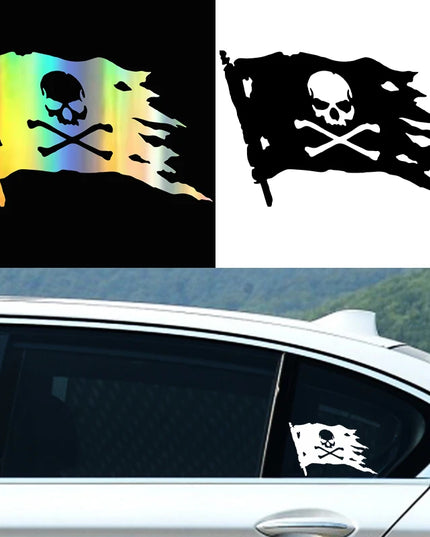 Jolly Roger Piratenflagge Aufkleber laser schwarz Varianten