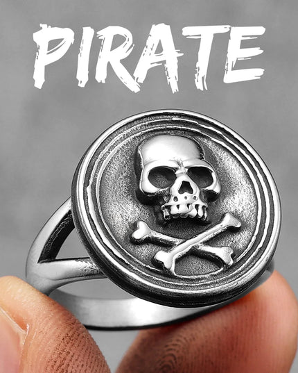Silberner Jolly Roger Piraten-Ring