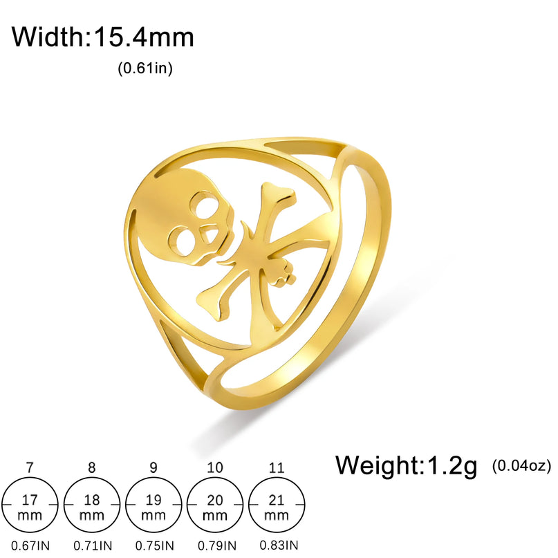 Goldener Totenkopf-Ring im Piratenlook