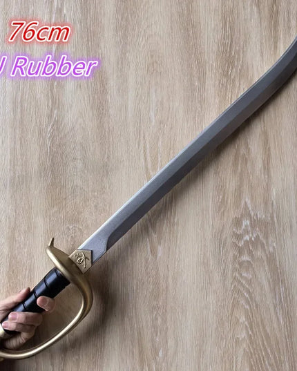 Piratensäbel Gummi PU 76cm goldener Ringgriff schwarzes Griffband realistisches Piraten-Cosplay-Requisit