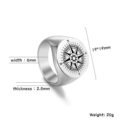 Markanter Kompass-Ring fuer Maenner