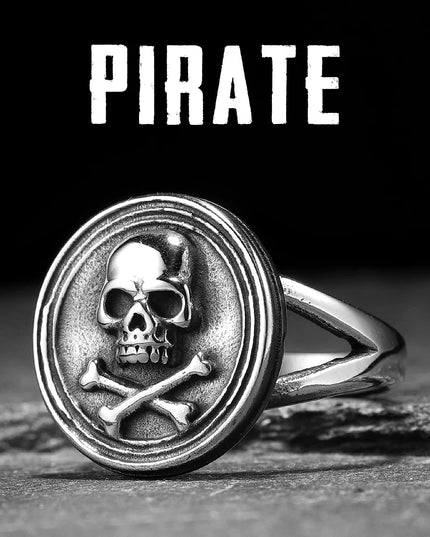 Silberner Jolly Roger Piraten-Ring