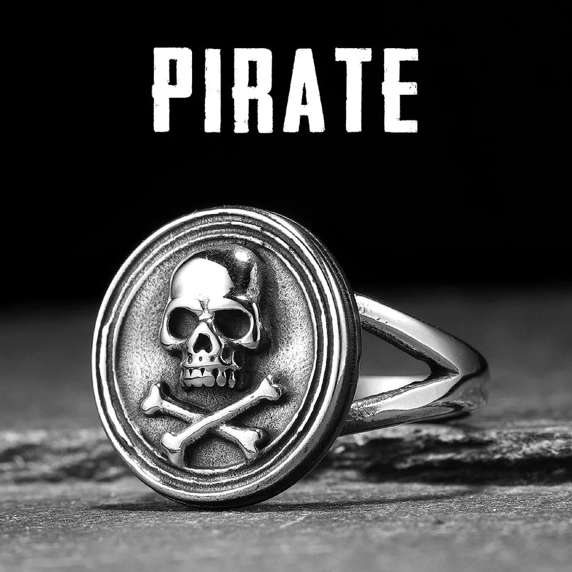 Silberner Jolly Roger Piraten-Ring