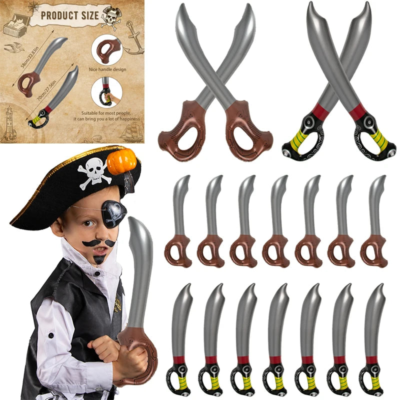 Aufblasbare Piratensäbel im 3er oder 6er Set