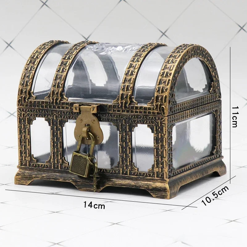 Piratentruhe Deko antik Bronze mit Schloss