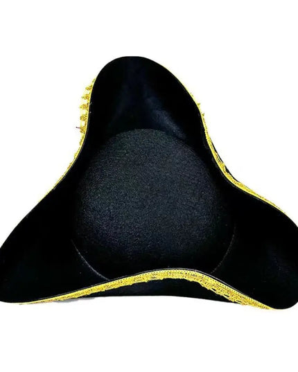 Piratenhut Dreispitz Draufsicht schwarz gold