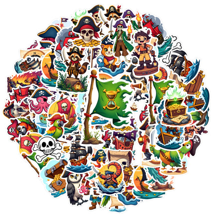 Piraten Aufkleber Jugendliche 50 Stueck buntes Cartoon Set