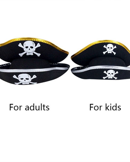 Piratenhut schwarz Filz Rueckansicht