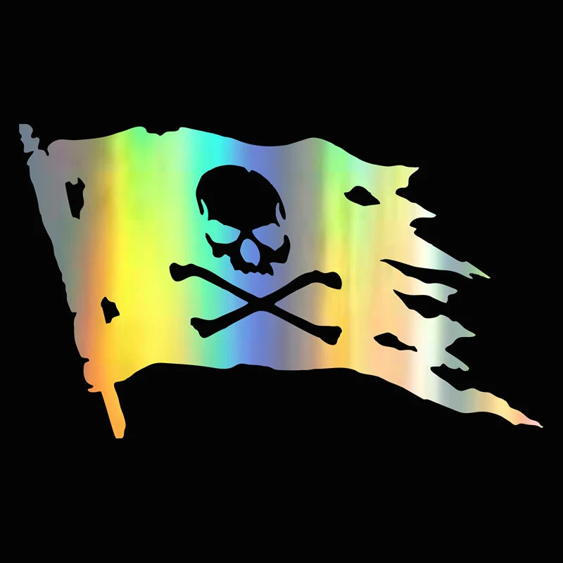 Piraten Flagge Vinyl Aufkleber wasserfest UV-bestaendig