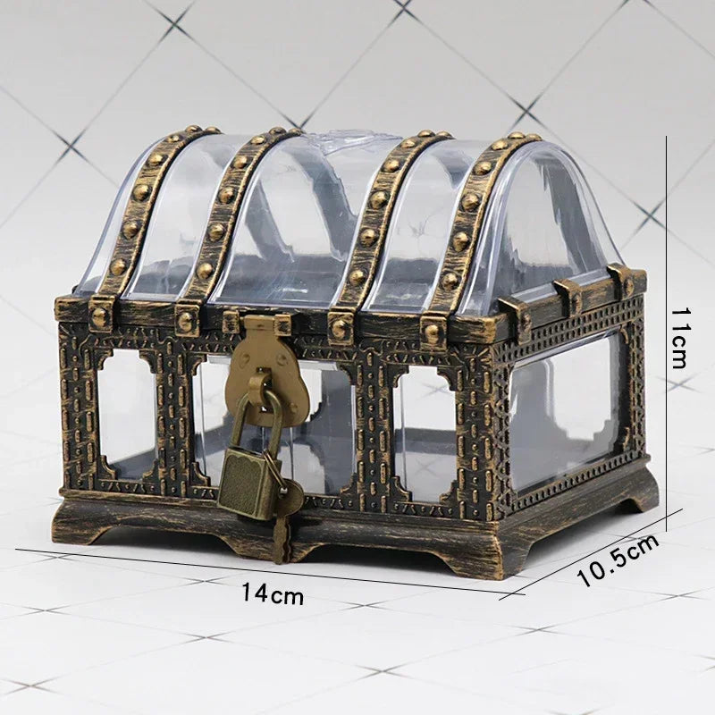 Piratentruhe Ornament bronze transparent Kunststoff 14cm
