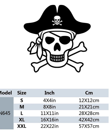 Piraten Aufkleber Cartoon Totenkopf Augenklappe Piratenhut