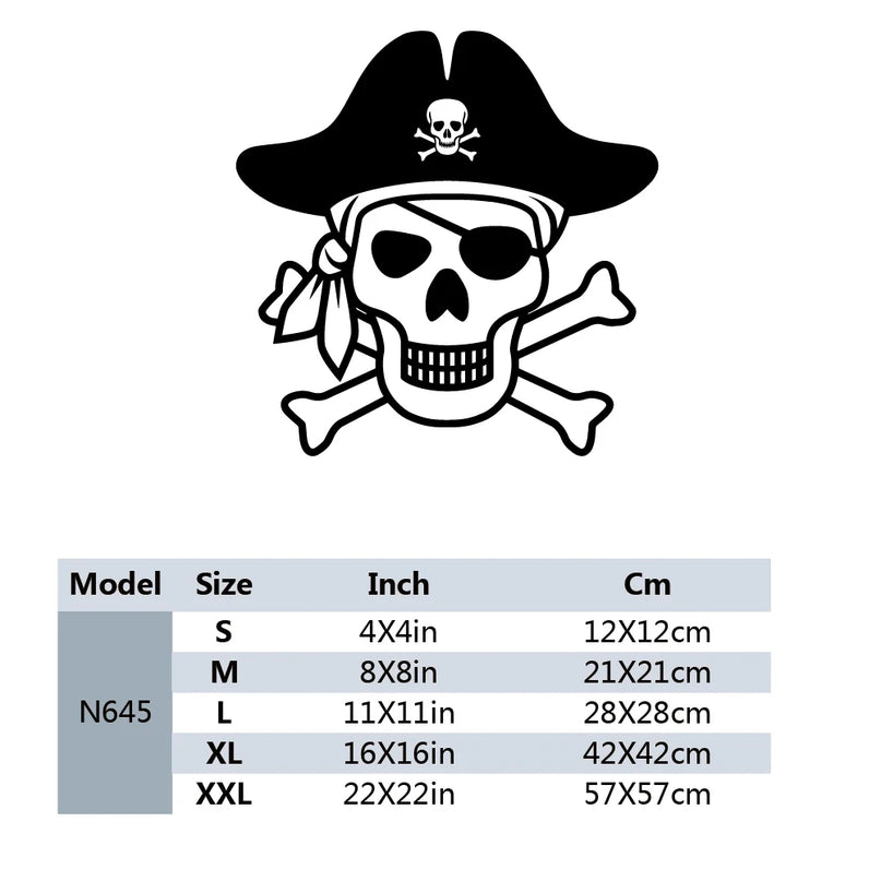 Piraten Aufkleber Cartoon Totenkopf Augenklappe Piratenhut