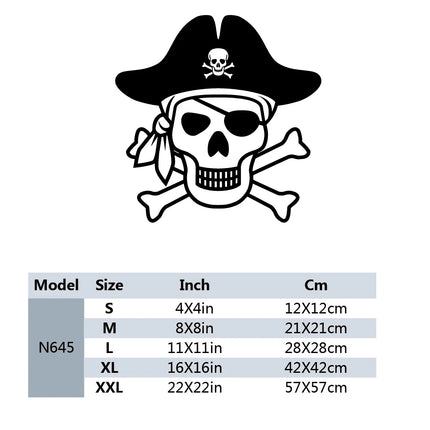 Piraten Aufkleber Cartoon Totenkopf Augenklappe Piratenhut