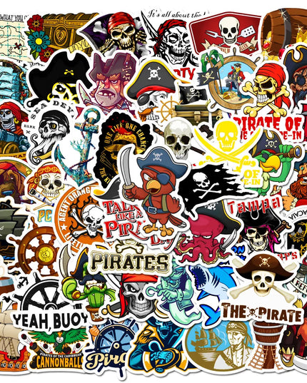 Piraten Aufkleber Handy 10 Stueck Cartoon Piratenmotive bunt