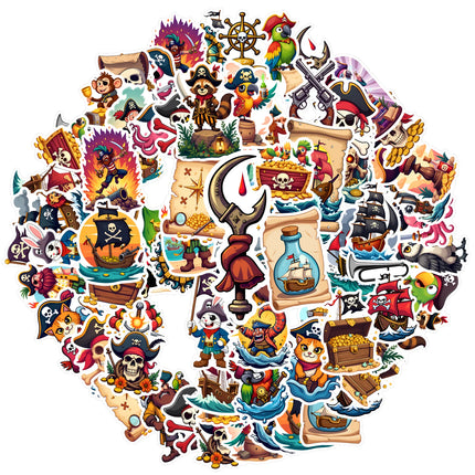 Piraten Sticker Abenteuer 50 Stueck Cartoon Seerauber Saebel