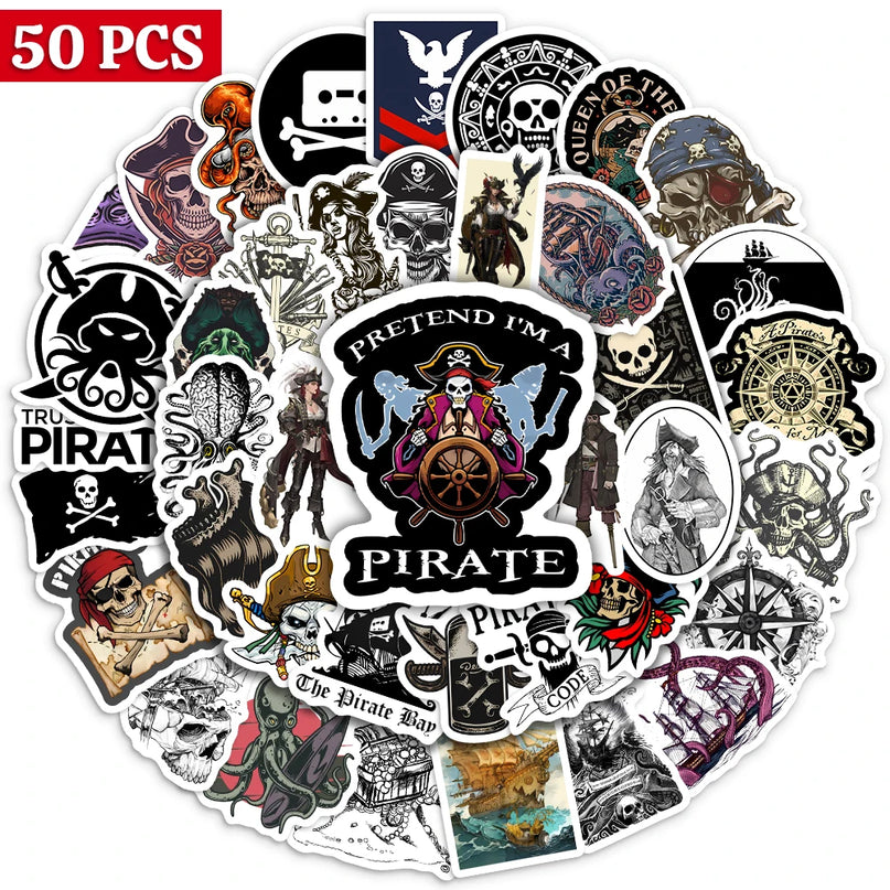Piraten Sticker Kapitan Totenkopf Piratenschiff Motive