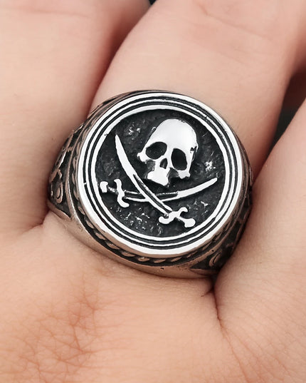 Jolly-Roger Siegelring mit Steuerrad