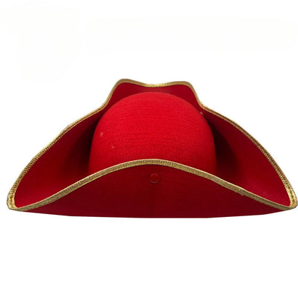 Piratenhut Kinder rot komplett mit Goldborte