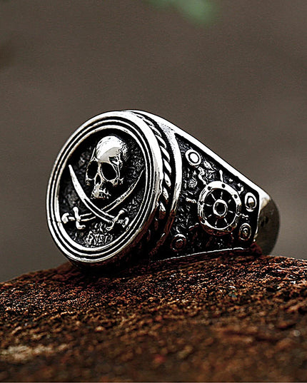 Biker Skull-Ring fur echte Piraten
