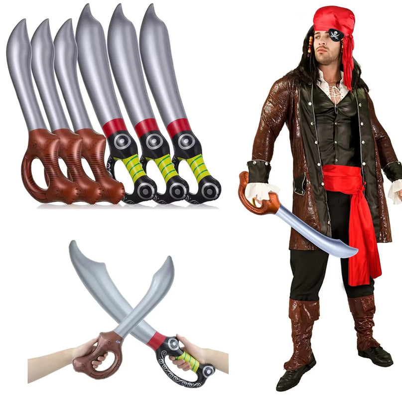 2 aufblasbare Piratensäbel zur Dekoration