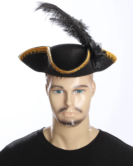 Piratenhut Erwachsene Detail Messingknopf Krempe