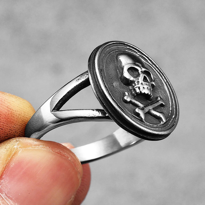 Silberner Jolly Roger Piraten-Ring