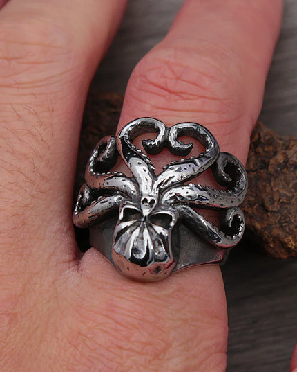 Massiver Piraten-Ring mit Krakendesign