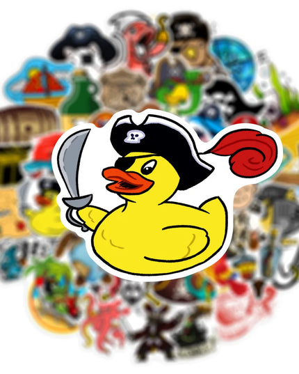 Piraten Sticker bunt auf Trinkflasche Handy Anwendung